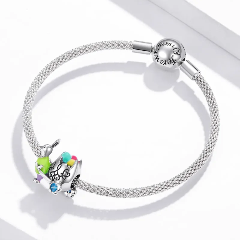 (image for) Pandora Style Silver Charm, Mr. Rabbit, Multicolor Enamel - SCC1755 - View 3
