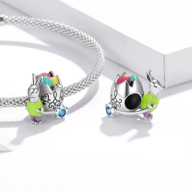(image for) Pandora Style Silver Charm, Mr. Rabbit, Multicolor Enamel - SCC1755 - View 4