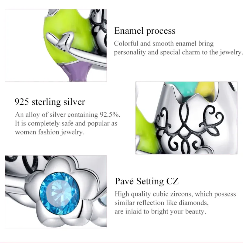 (image for) Pandora Style Silver Charm, Mr. Rabbit, Multicolor Enamel - SCC1755 - View 7