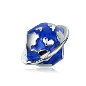 (image for) Pandora Style Silver Charm, My Amazing Earth, Blue Enamel - BSC162