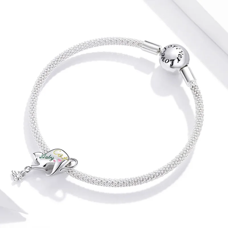 (image for) Pandora Style Silver Charm, Naughty Cat, Multicolor Enamel - SCC1678 - View 3