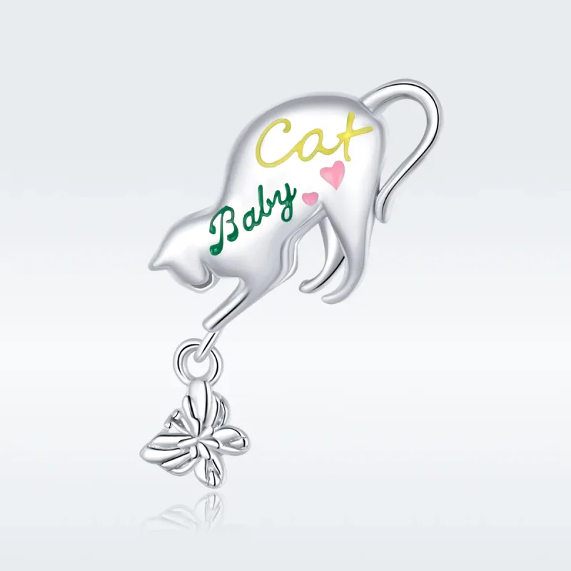 (image for) Pandora Style Silver Charm, Naughty Cat, Multicolor Enamel - SCC1678 - View 5