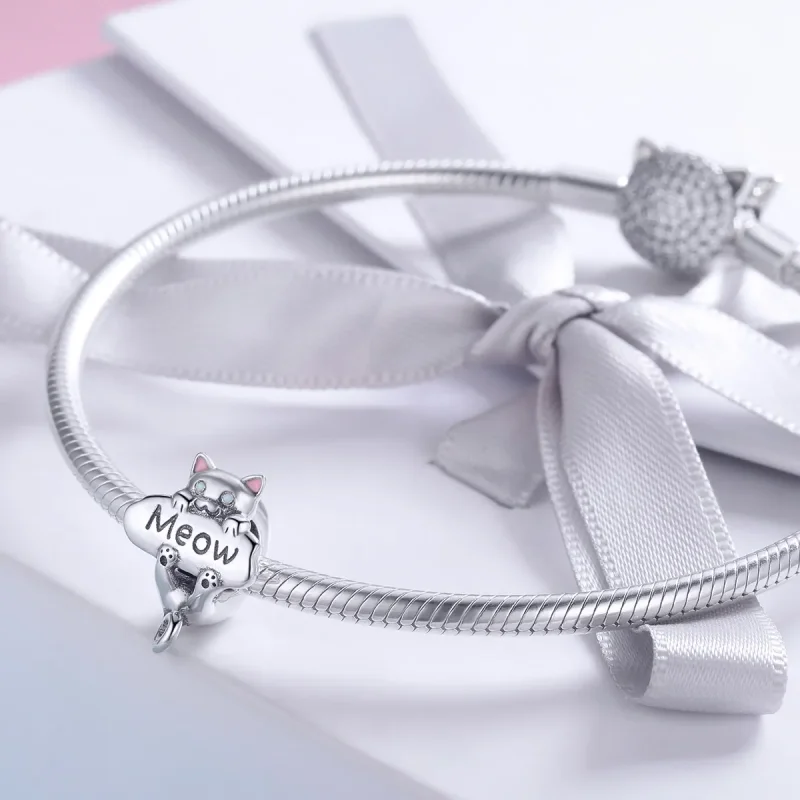 (image for) Pandora Style Silver Charm, Naughty Cat Perfume Bottle, Multicolor Enamel - SCC8 - View 3