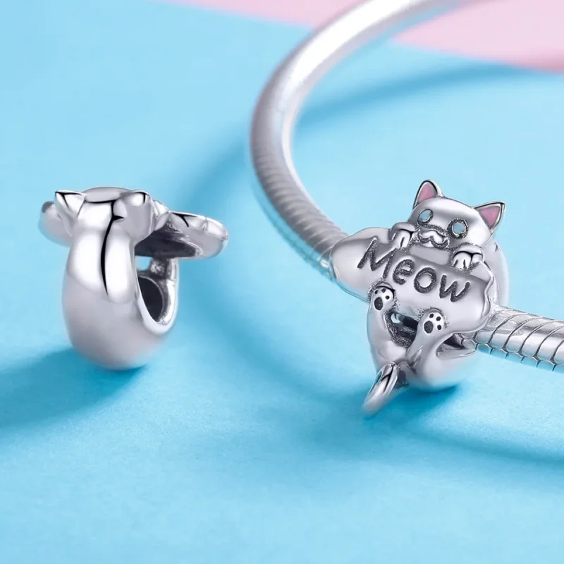 (image for) Pandora Style Silver Charm, Naughty Cat Perfume Bottle, Multicolor Enamel - SCC8 - View 4