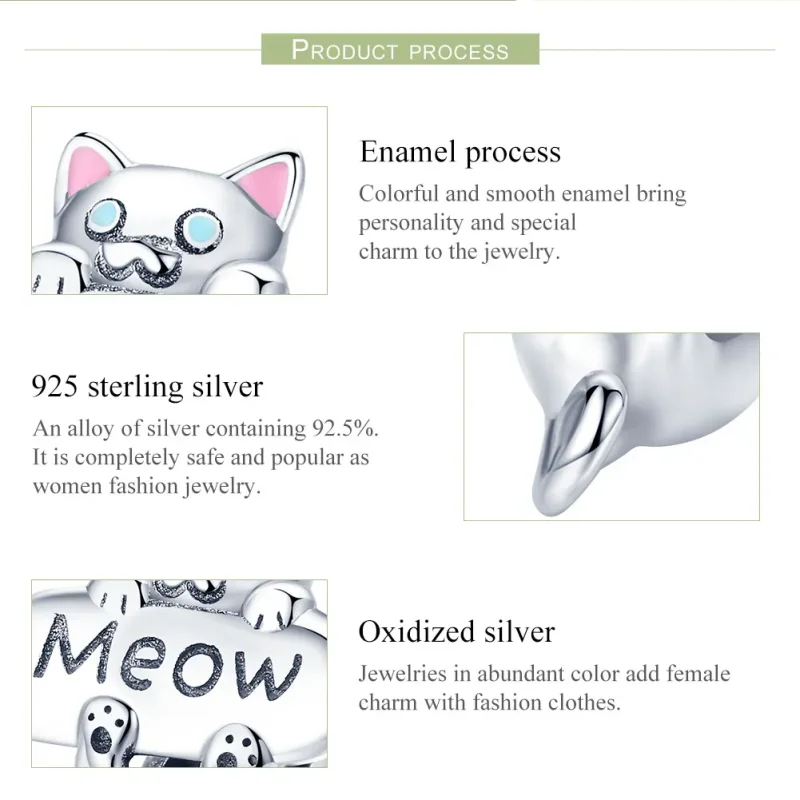 (image for) Pandora Style Silver Charm, Naughty Cat Perfume Bottle, Multicolor Enamel - SCC8 - View 7