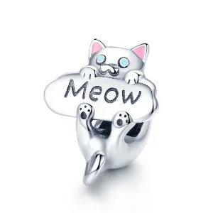 (image for) Pandora Style Silver Charm, Naughty Cat Perfume Bottle, Multicolor Enamel - SCC874