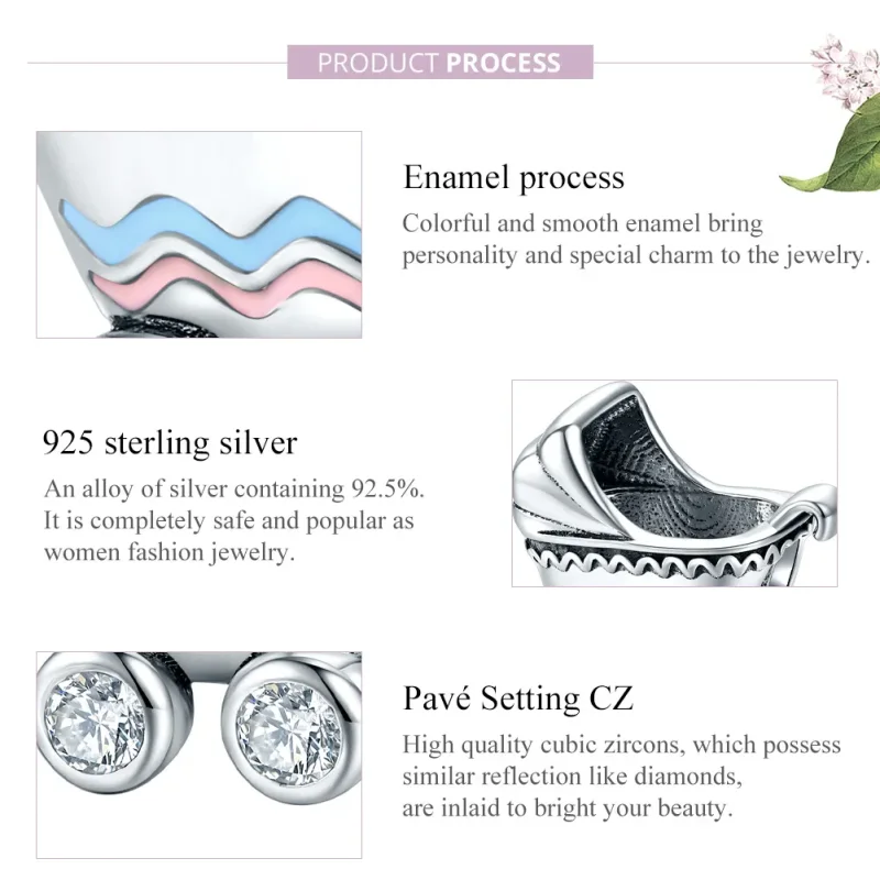 (image for) Pandora Style Silver Charm, New Baby Carriage, Multicolor Enamel - SCC1539 - View 8