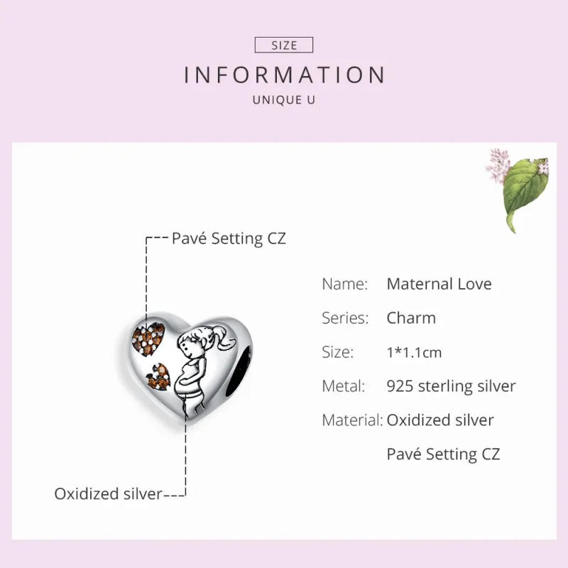 (image for) Pandora Style Silver Charm, New Mom Pregnancy - SCC1589 - View 7