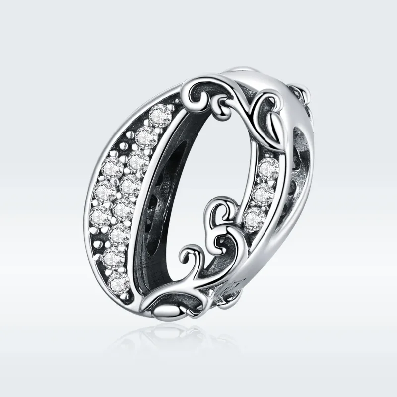 (image for) Pandora Style Silver Charm, Number 0 - SCC1418-0 - View 5