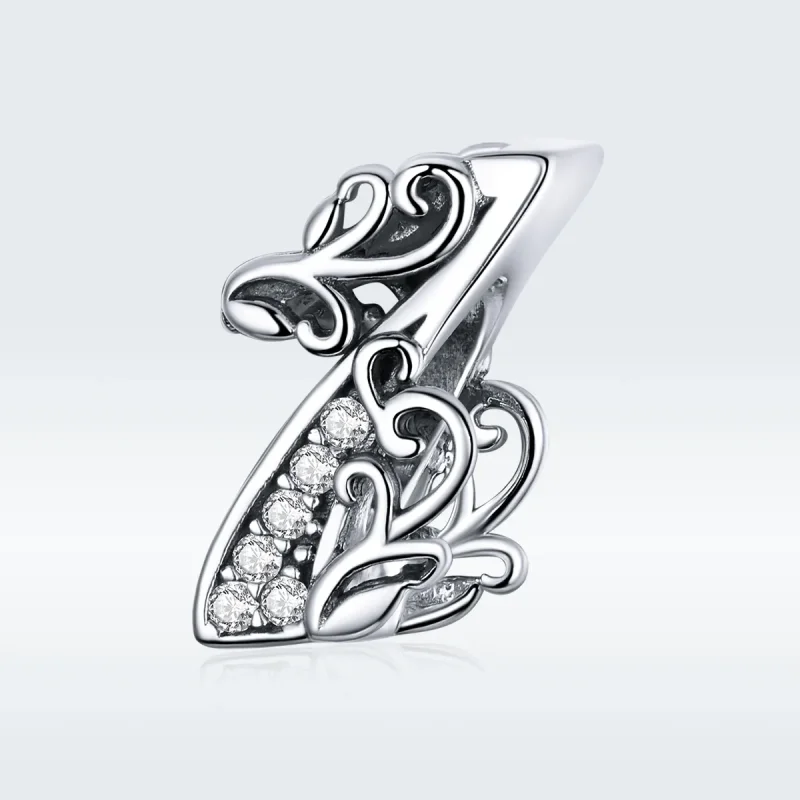 (image for) Pandora Style Silver Charm, Number 1 - SCC1418-1 - View 5