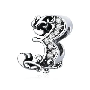 (image for) Pandora Style Silver Charm, Number 3 - SCC1418-3