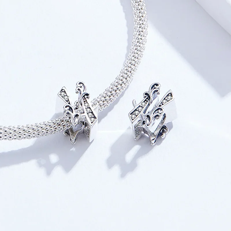 (image for) Pandora Style Silver Charm, Number 4 - SCC1418-4 - View 4