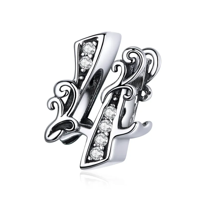 (image for) Pandora Style Silver Charm, Number 4 - SCC1418-4 - Product Image