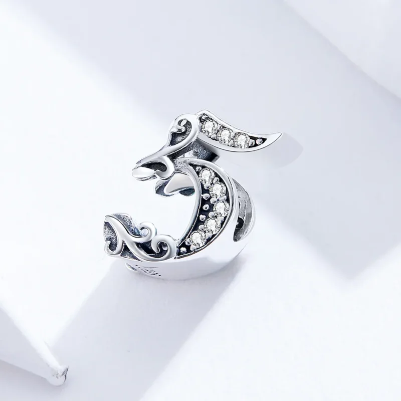 (image for) Pandora Style Silver Charm, Number 5 - SCC1418-5 - View 2