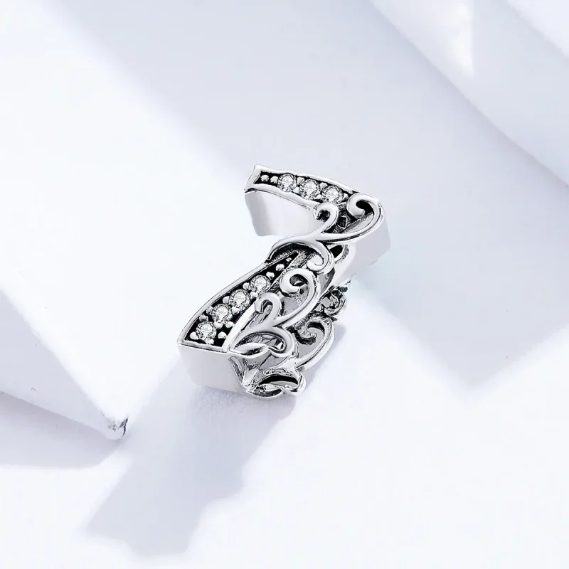 (image for) Pandora Style Silver Charm, Number 7 - SCC1418-7 - View 2