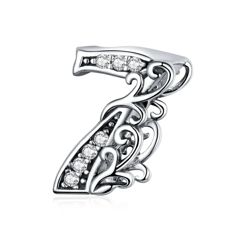 (image for) Pandora Style Silver Charm, Number 7 - SCC1418-7 - Product Image