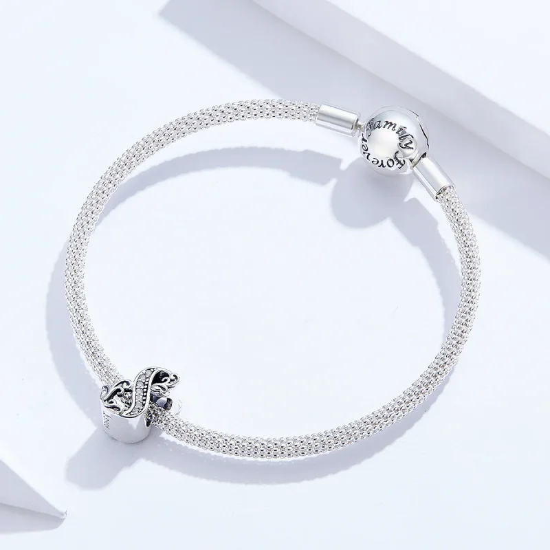 (image for) Pandora Style Silver Charm, Number 8 - SCC1418-8 - View 3