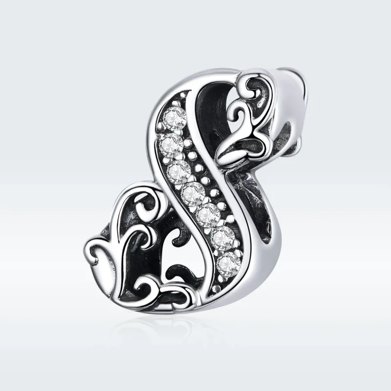 (image for) Pandora Style Silver Charm, Number 8 - SCC1418-8 - View 5