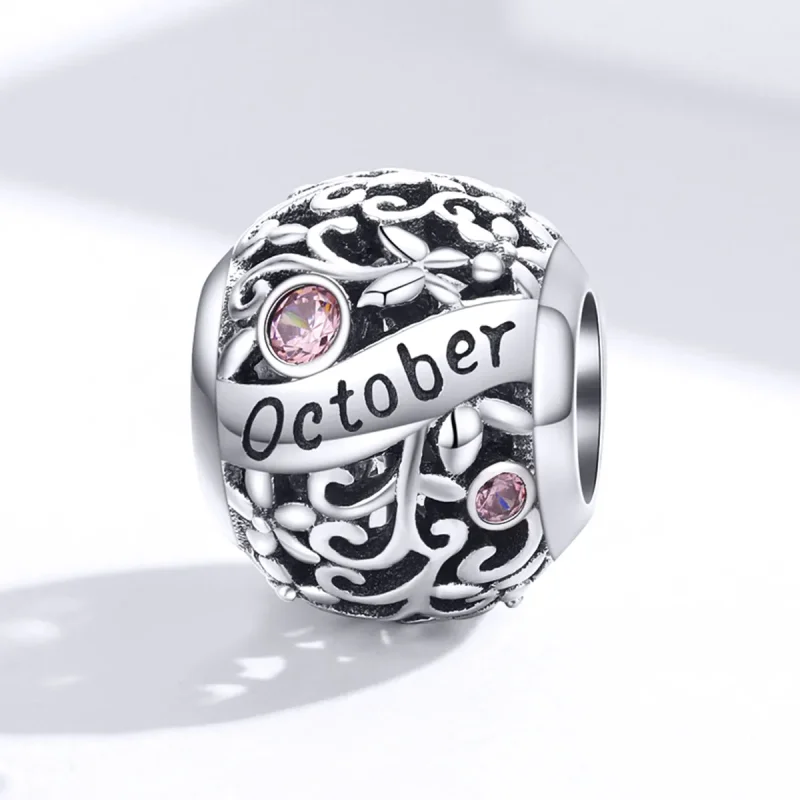 (image for) Pandora Style Silver Charm, October Birthstone - SCC1385-10 - View 4