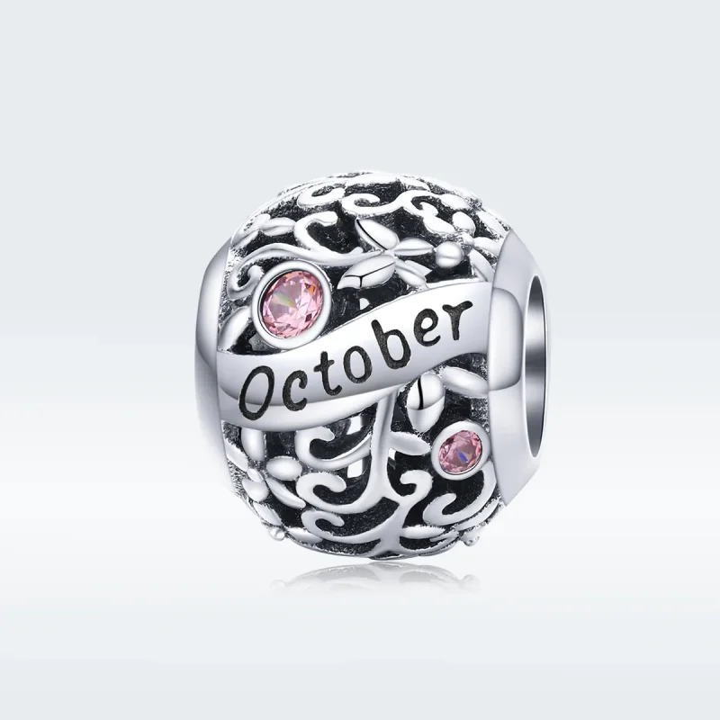 (image for) Pandora Style Silver Charm, October Birthstone - SCC1385-10 - View 5