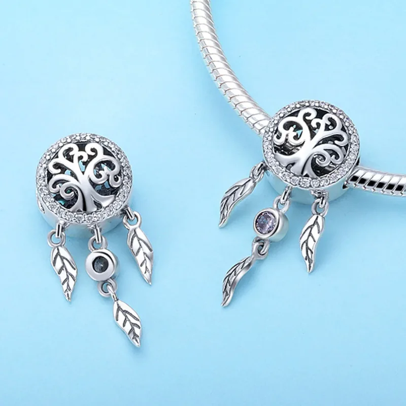 (image for) Pandora Style Silver Charm, Openwork Dreamcatcher - SCC723 - View 2