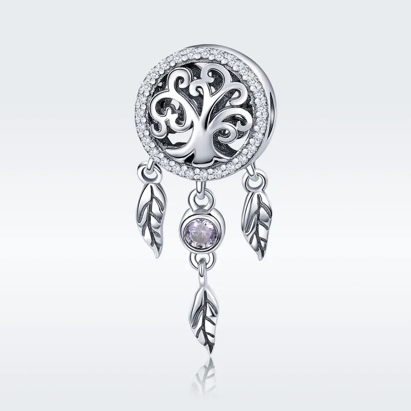 (image for) Pandora Style Silver Charm, Openwork Dreamcatcher - SCC723 - View 3