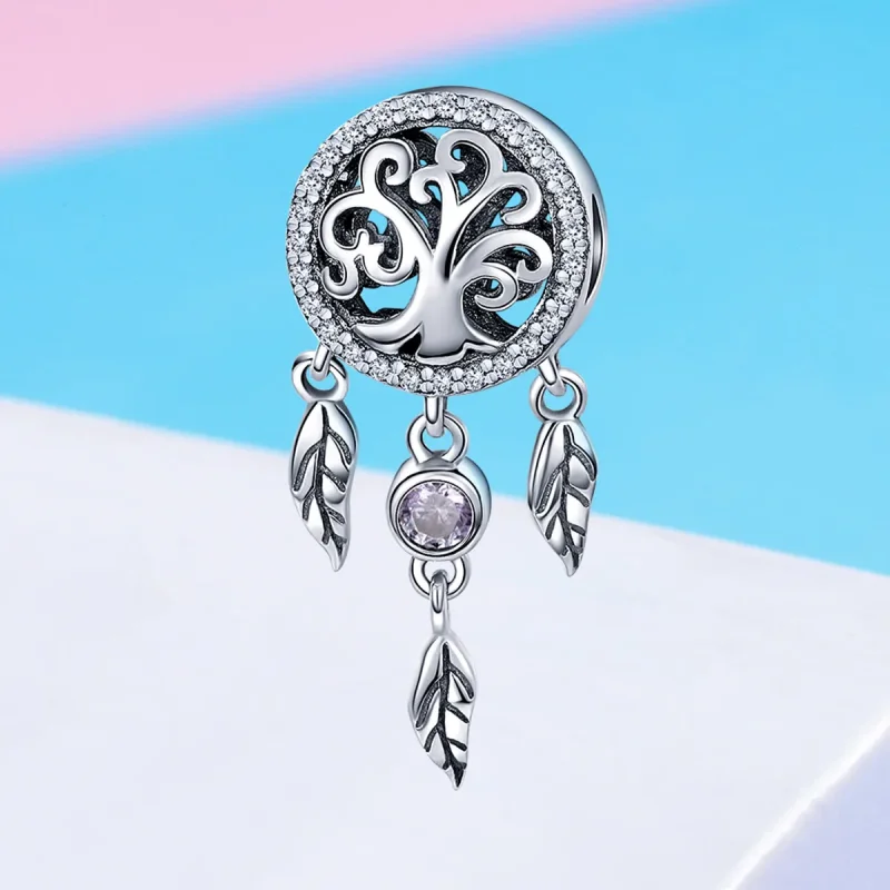 (image for) Pandora Style Silver Charm, Openwork Dreamcatcher - SCC723 - View 4