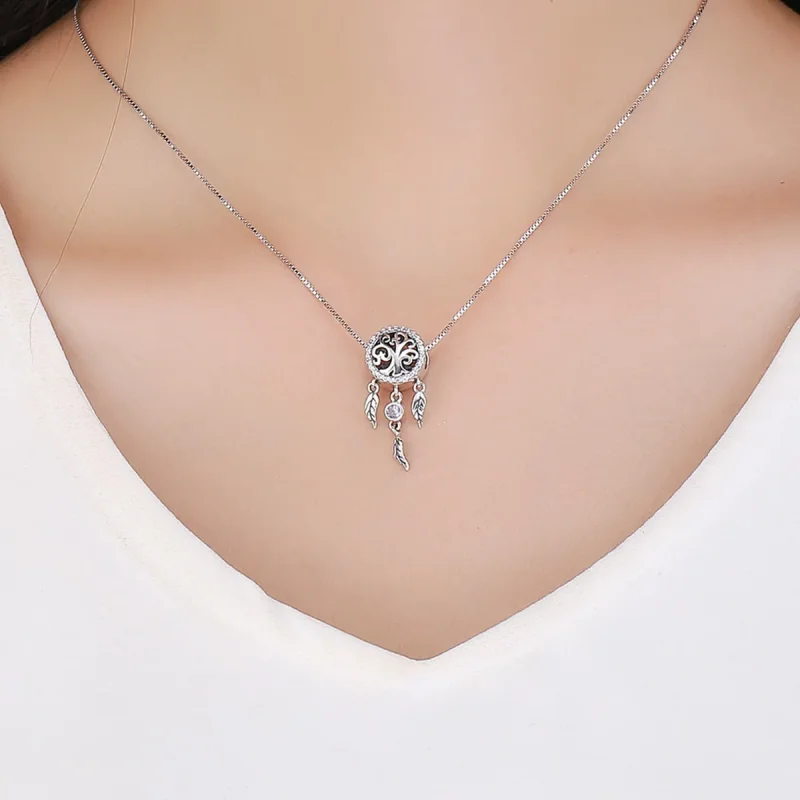 (image for) Pandora Style Silver Charm, Openwork Dreamcatcher - SCC723 - View 5