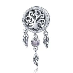 (image for) Pandora Style Silver Charm, Openwork Dreamcatcher - SCC723