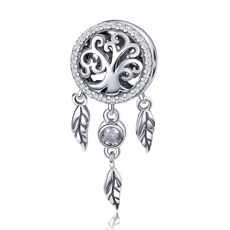 (image for) Pandora Style Silver Charm, Openwork Dreamcatcher - SCC723 - Product Image