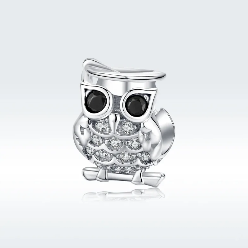 (image for) Pandora Style Silver Charm, Owl - BSC124 - Product Image