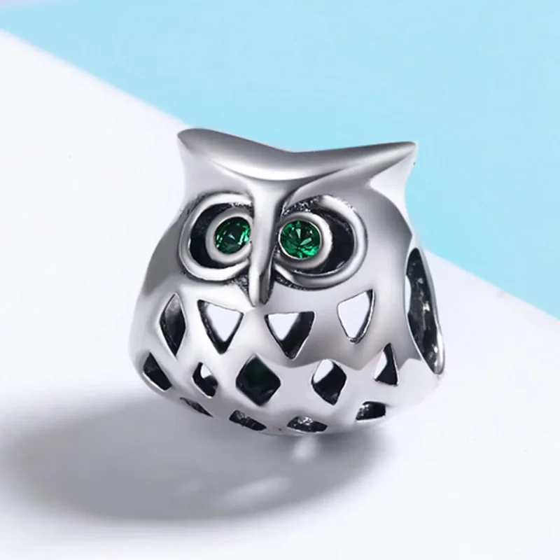 (image for) Pandora Style Silver Charm, Owl - SCC424 - View 3