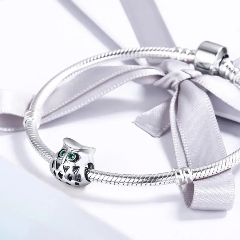 (image for) Pandora Style Silver Charm, Owl - SCC424 - View 4