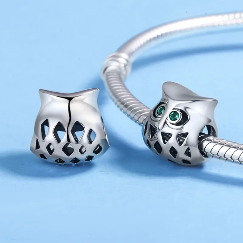 (image for) Pandora Style Silver Charm, Owl - SCC424 - View 5
