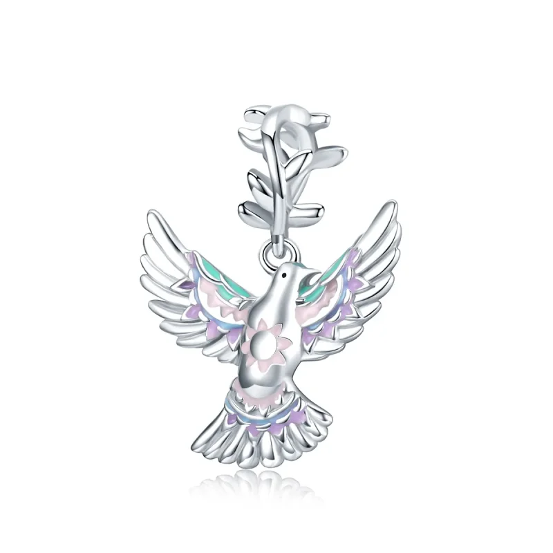 (image for) Pandora Style Silver Charm, Peace Dove, Multicolor Enamel - BSC295 - Product Image
