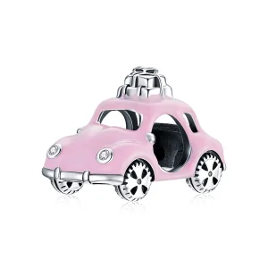 (image for) Pandora Style Silver Charm, Pink Car, Pink Enamel - SCC1738