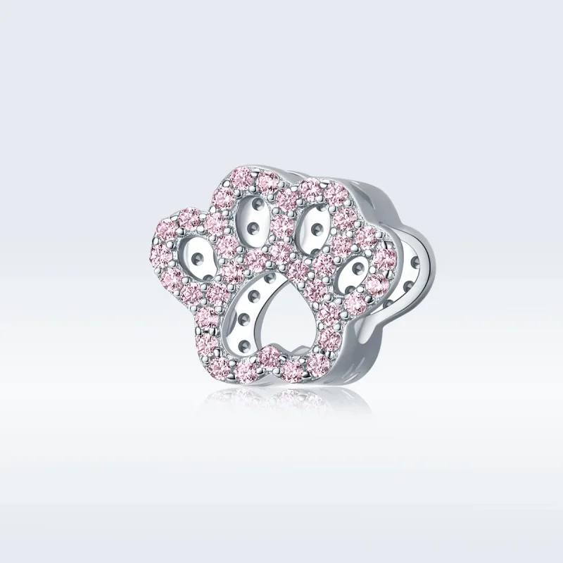 (image for) Pandora Style Silver Charm, Pink Paw - BSC164 - View 5