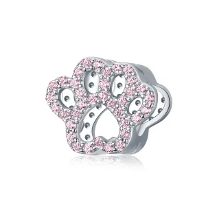 (image for) Pandora Style Silver Charm, Pink Paw - BSC164