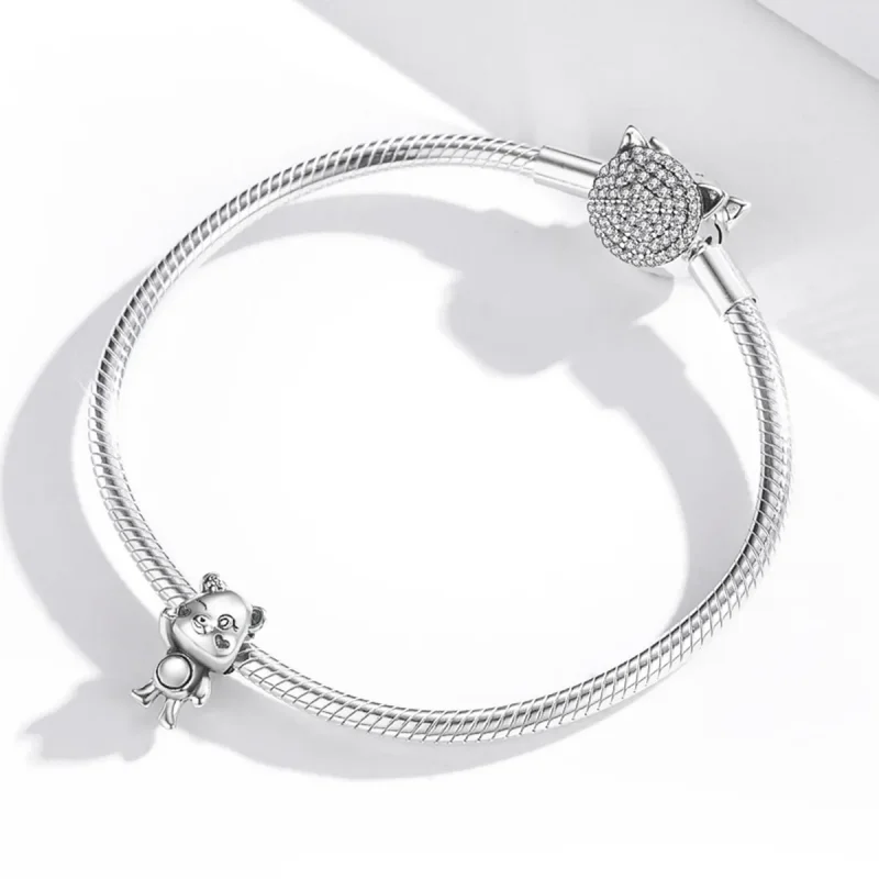(image for) Pandora Style Silver Charm, Playful Bear - SCC1870 - View 4
