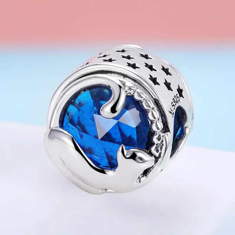 (image for) Pandora Style Silver Charm, Playful Cat - SCC708 - View 5