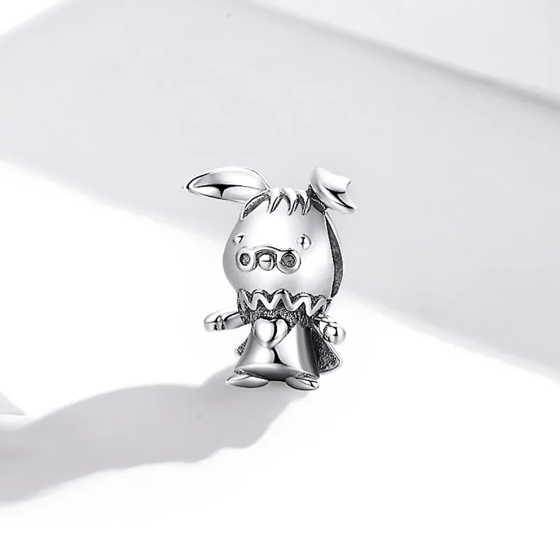 (image for) Pandora Style Silver Charm, Playful Rabbit - SCC1867 - View 2