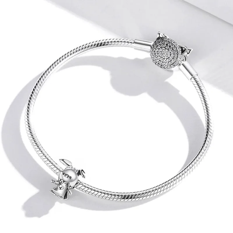 (image for) Pandora Style Silver Charm, Playful Rabbit - SCC1867 - View 3