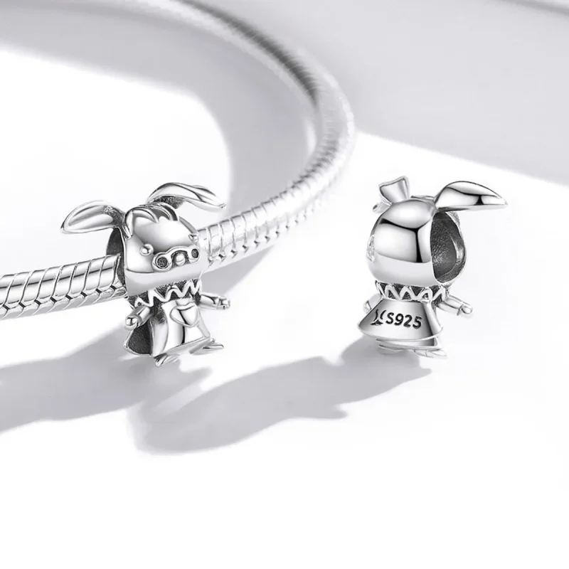 (image for) Pandora Style Silver Charm, Playful Rabbit - SCC1867 - View 4