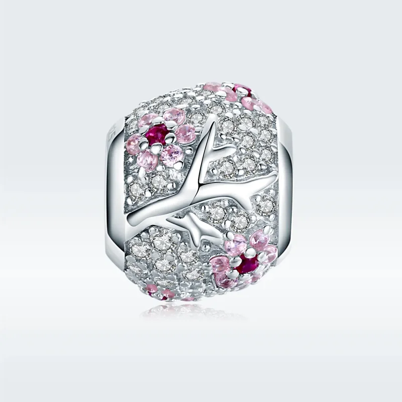 (image for) Pandora Style Silver Charm, Plum Blossom - BSC153 - View 5