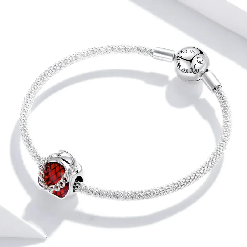 (image for) Pandora Style Silver Charm, Purse, Red Enamel - BSC345 - View 3