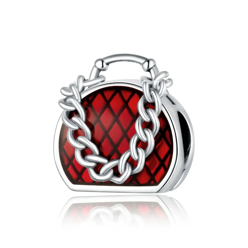 (image for) Pandora Style Silver Charm, Purse, Red Enamel - BSC345 - Product Image