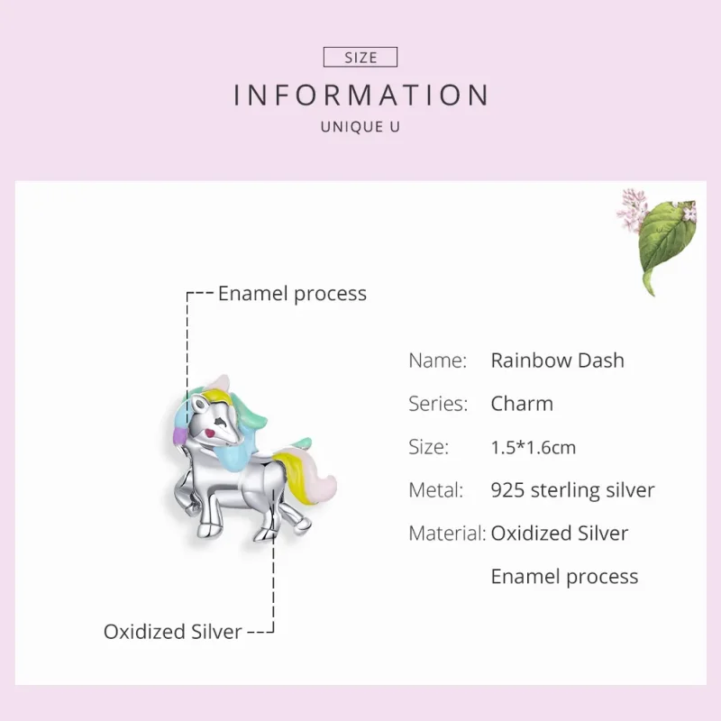 (image for) Pandora Style Silver Charm, Rainbow Dash, Multicolor Enamel - SCC1500 - View 7