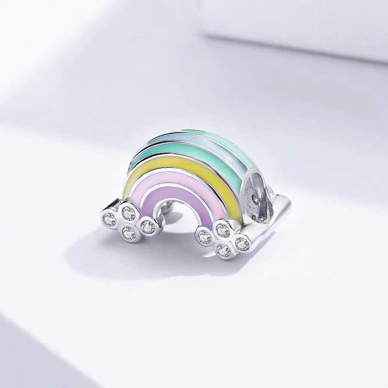 (image for) Pandora Style Silver Charm, Rainbow, Multicolor Enamel - SCC1425 - View 2