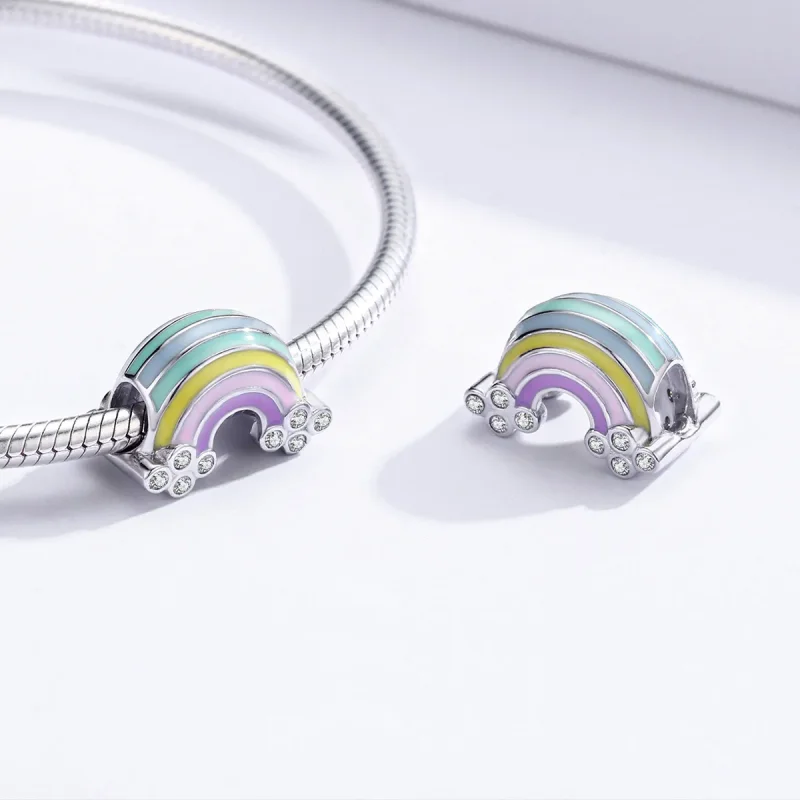 (image for) Pandora Style Silver Charm, Rainbow, Multicolor Enamel - SCC1425 - View 4