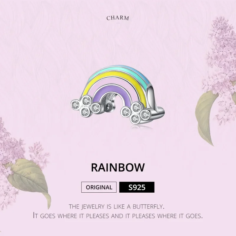 (image for) Pandora Style Silver Charm, Rainbow, Multicolor Enamel - SCC1425 - View 6